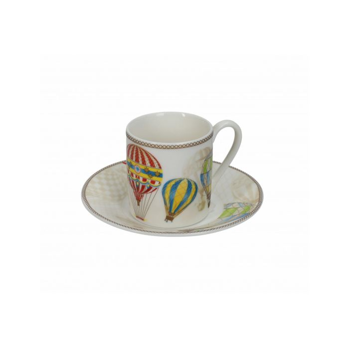 Brandani 52901 Hot Air Balloon Coffee Cup Set 2Pcs