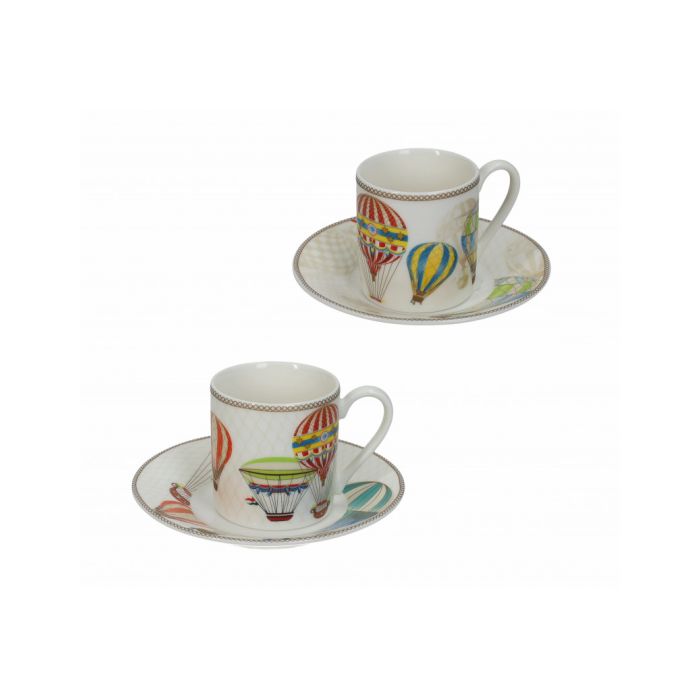 Brandani 52901 Hot Air Balloon Coffee Cup Set 2Pcs