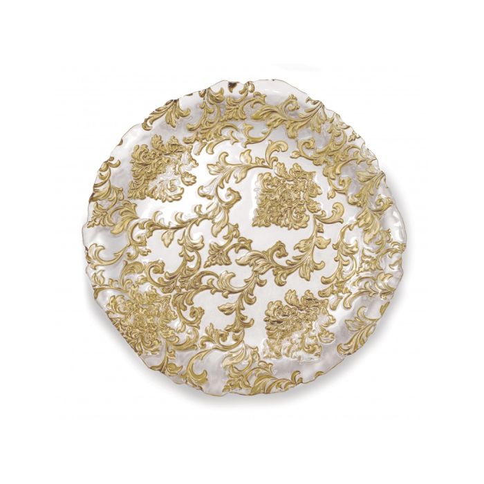 Brandani 51023 DAMASCO gold glass plate 38sm
