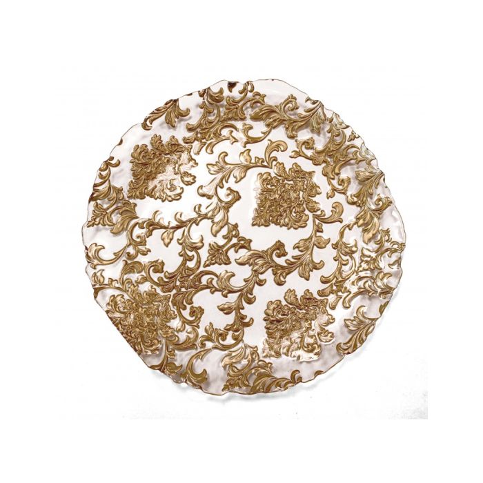 Brandani 51023 DAMASCO gold glass plate 38sm