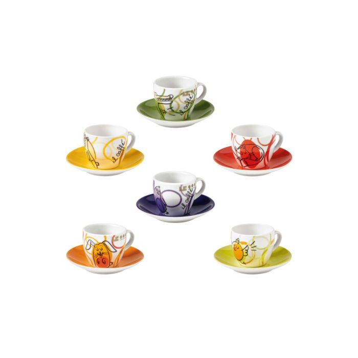 Brandani 52154 ALLEGRA COMBRICCOLA coffee cup set 6x100ml