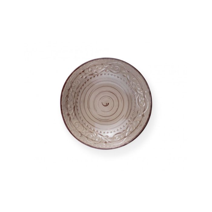 Brandani 55968 SERENDIPITY sand colored stoneware deep plate 20cm