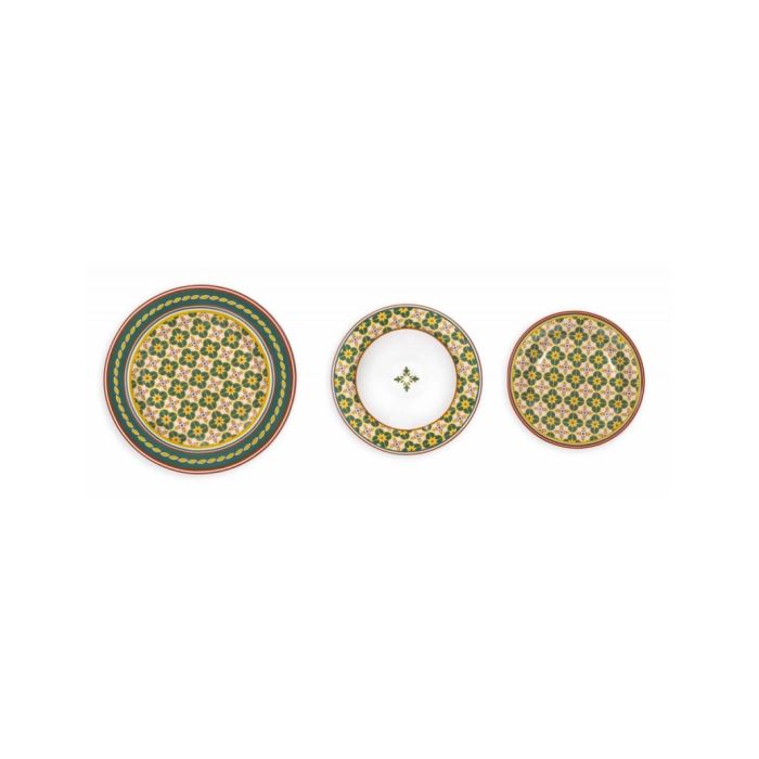 Brandani 52542 LE CEMENTINE IN BLOOM porcelain plate set 18pcs