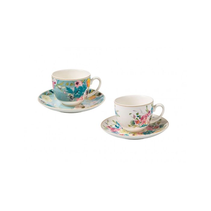 Brandani 53945 TEA CUP PARADISE BLUE/WATER SET 2