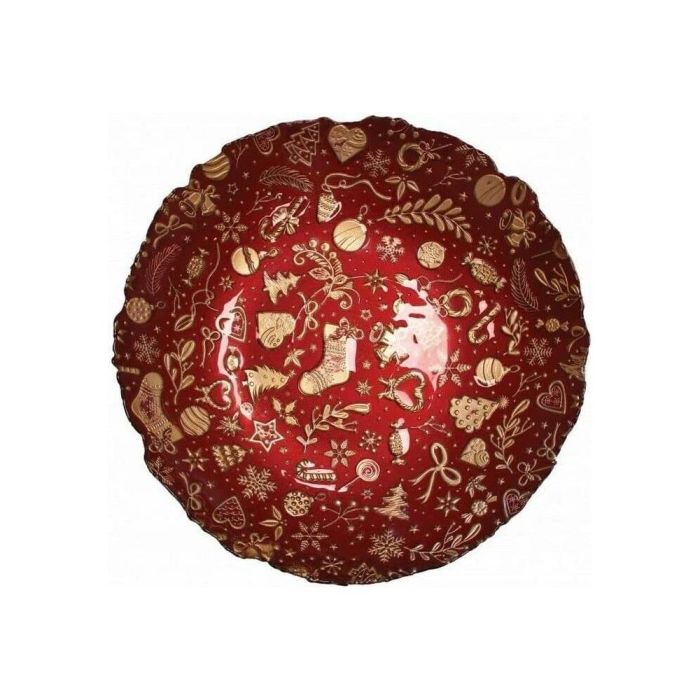 Brandani 83758 RED GLASS XMAS CENTRE PIECE 40CM