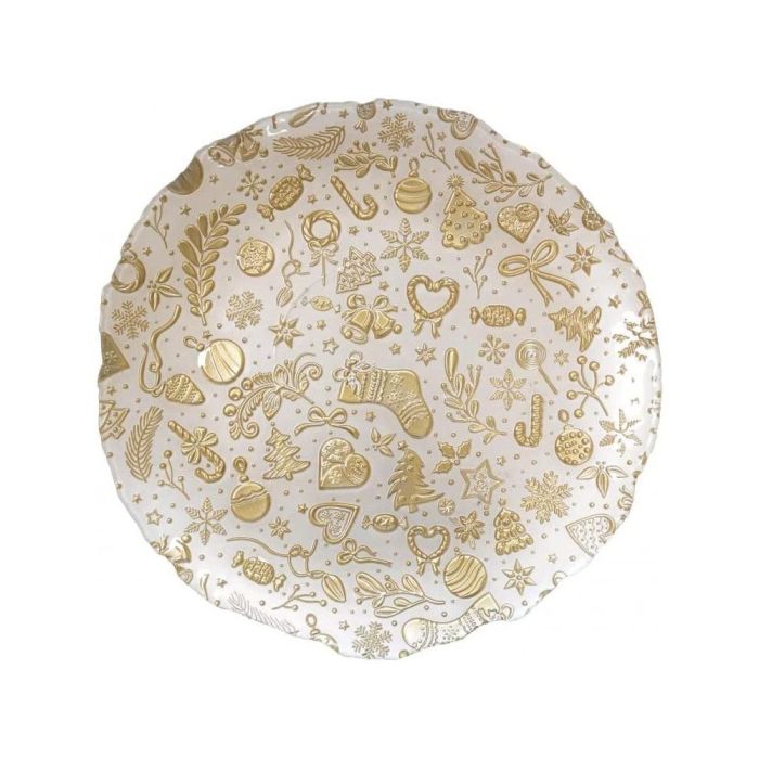Brandani 83750 XMAS plate  gold/white 40cm