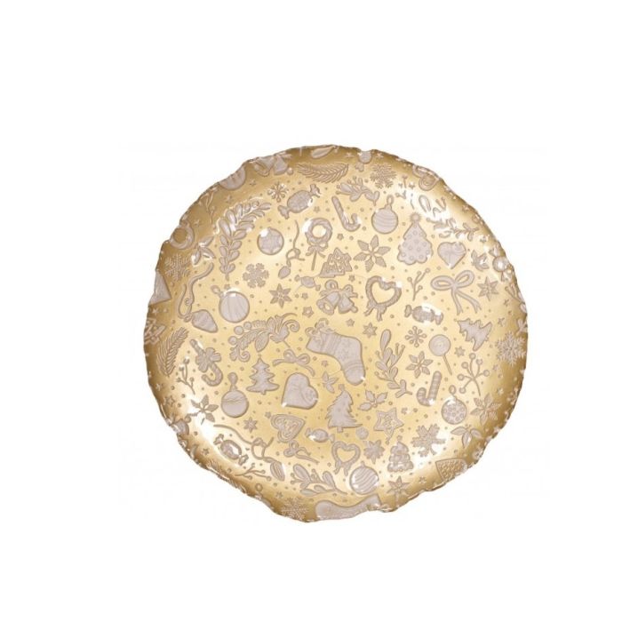 Brandani 83754 GOLD/WHITE GLASS XMAS TRAY 39CM