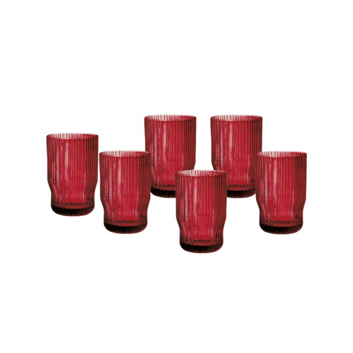 Brandani 51531 PLISSE glass set red 6pcs