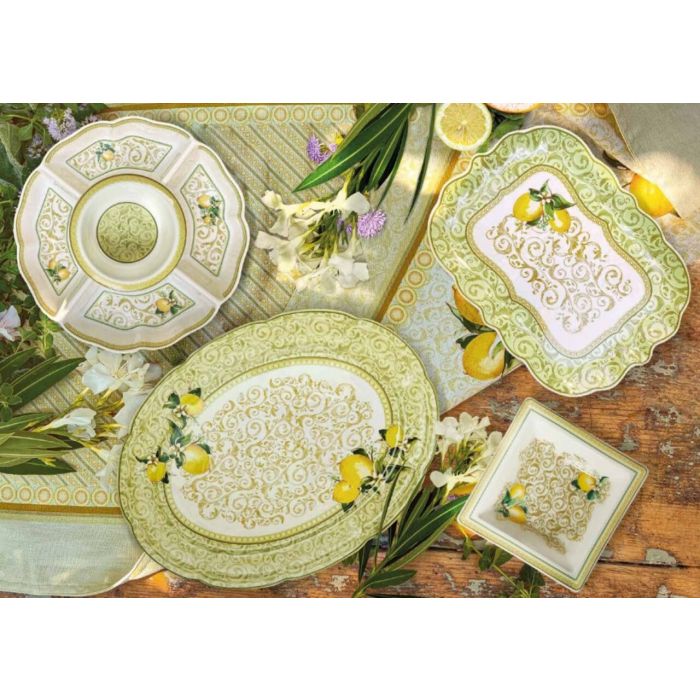 Brandani 52954 LIMONI porcelain serving plate 13x21sm