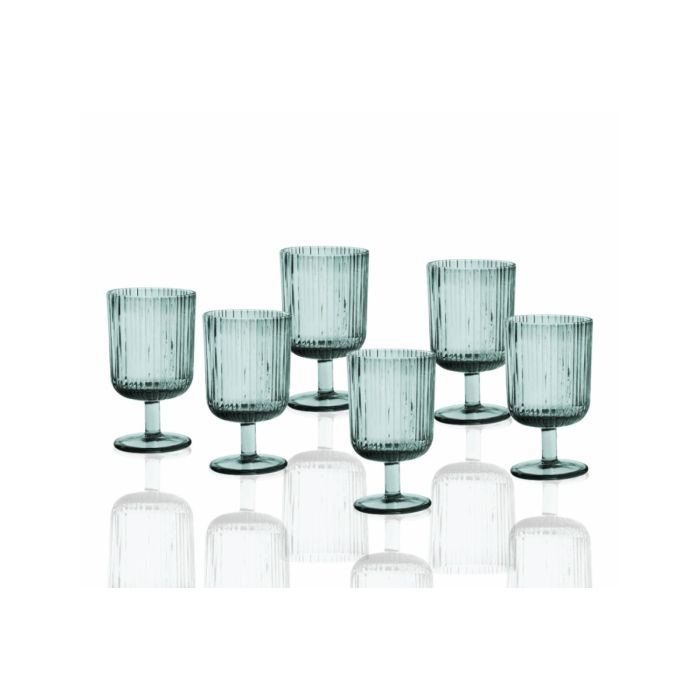 Brandani 51075 PLISSE TURQUOISE glass set x6