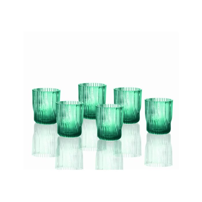 Brandani 51074 PLISSE TURQUOISE glass set x6