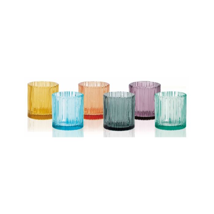 Brandani 51078 PLISSE glass assorted set x6