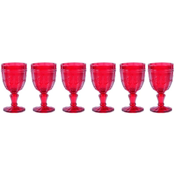 Brandani 51534 ROUGE RED 6 PCS SET STEM GLASS