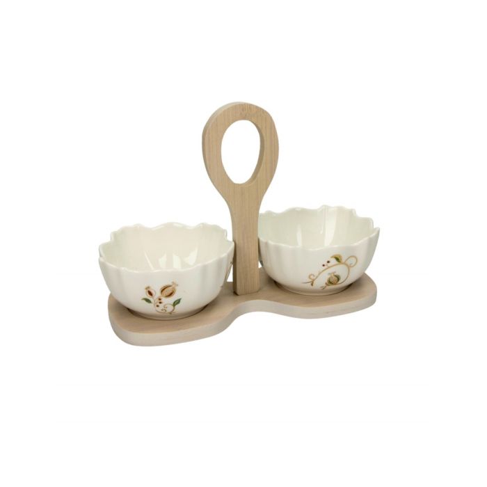 Brandani 53293 TEMPO DI FESTA porcelain/bamboo serving plate