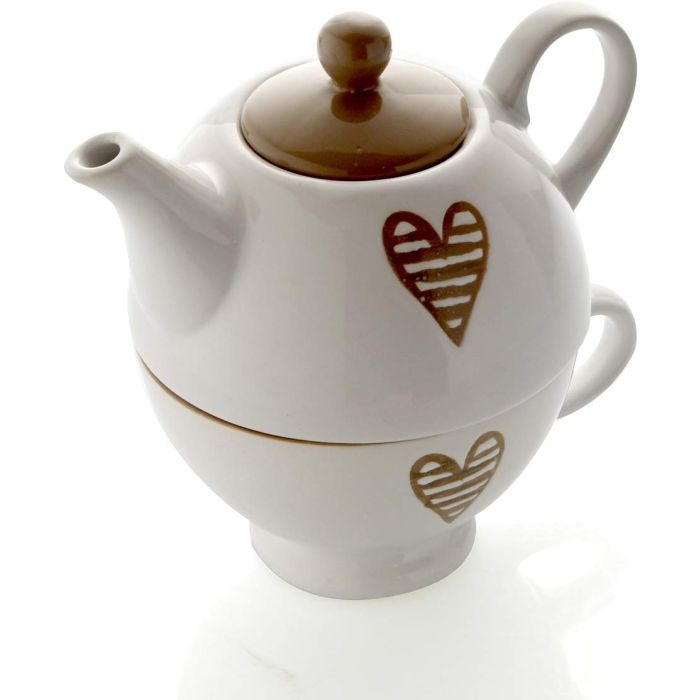 Brandani 55674 HEARTBEAT DOVE GR STN/WR TEAPOT