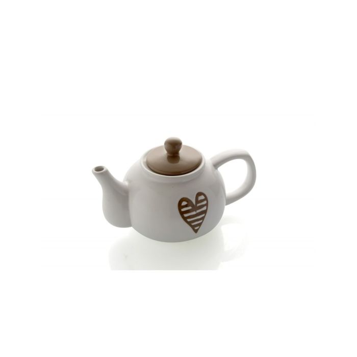 Brandani 55675 HEARTBEAT DOVE GREY STONEWARETEAPOT