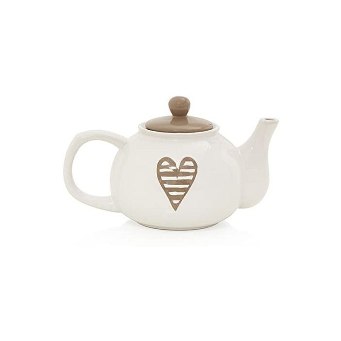 Brandani 55675 HEARTBEAT DOVE GREY STONEWARETEAPOT