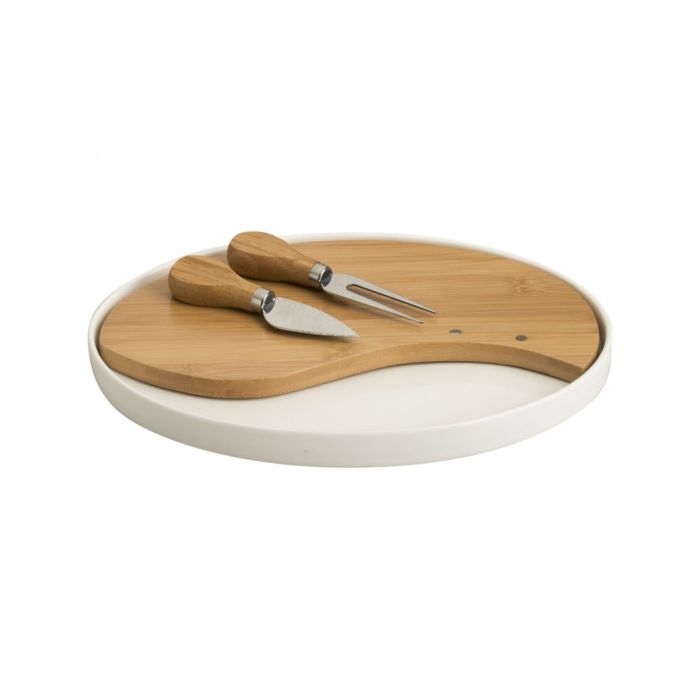 Brandani 54714 porcelain/bamboo board w/2 ss knives