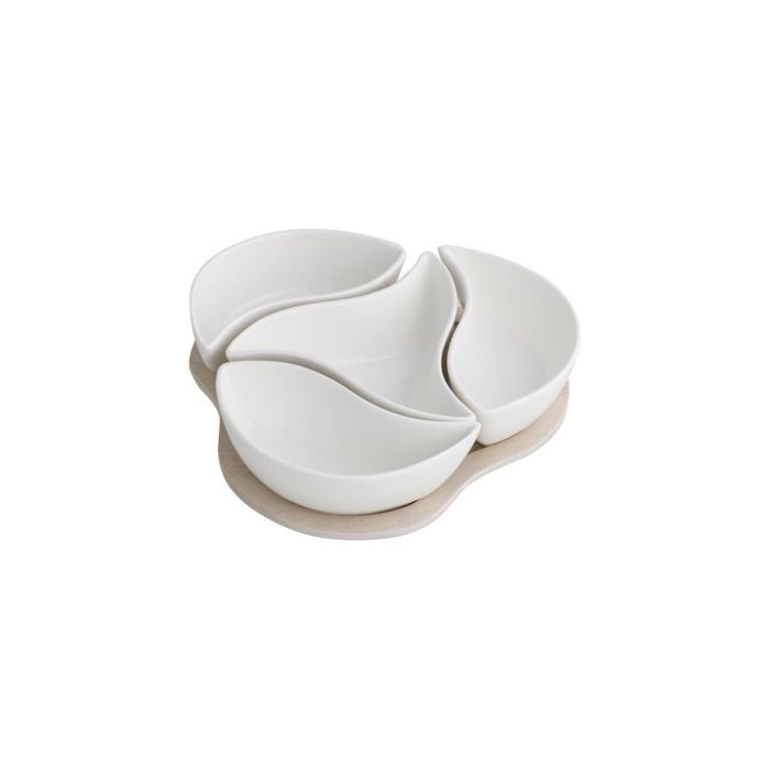 Brandani 53529 porcelain bowls/bamboo board