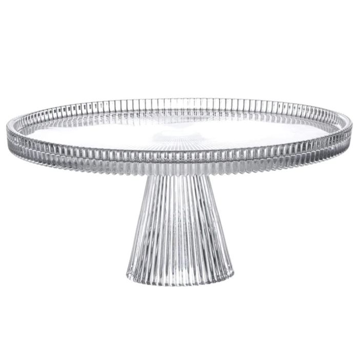 Brandani 51524 PLISSE transparent glass cake stand 24.5sm
