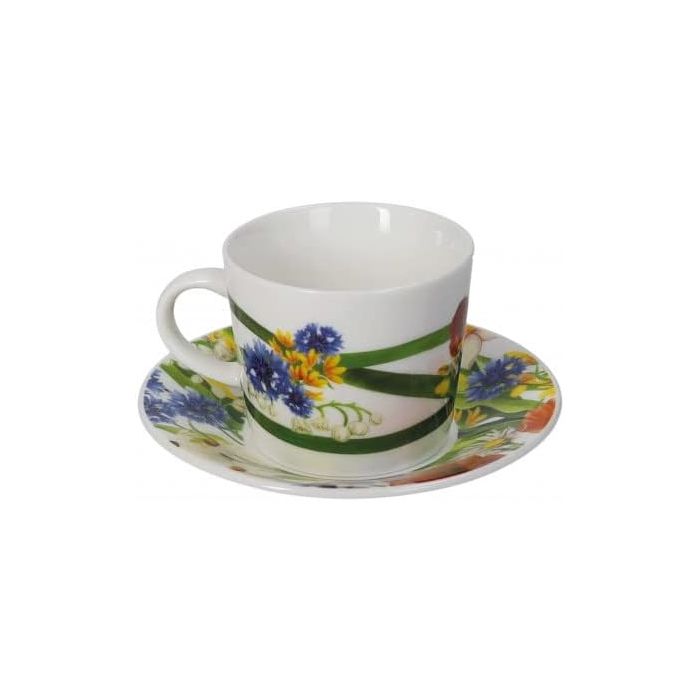 Brandani 52871 FIORI DI CAMPO NEW BONE CHINA COFFEE CUP 2 PC SET