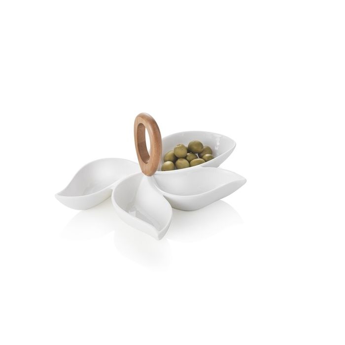Brandani 54140 OCTUPUS porcelain/bamboo dish
