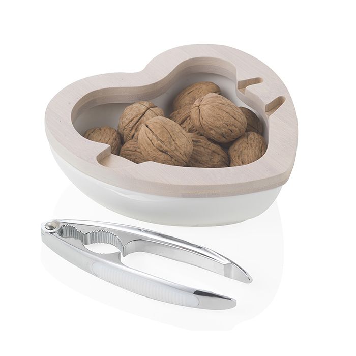 Brandani 54695 Heart porcelain nut bowl white natu