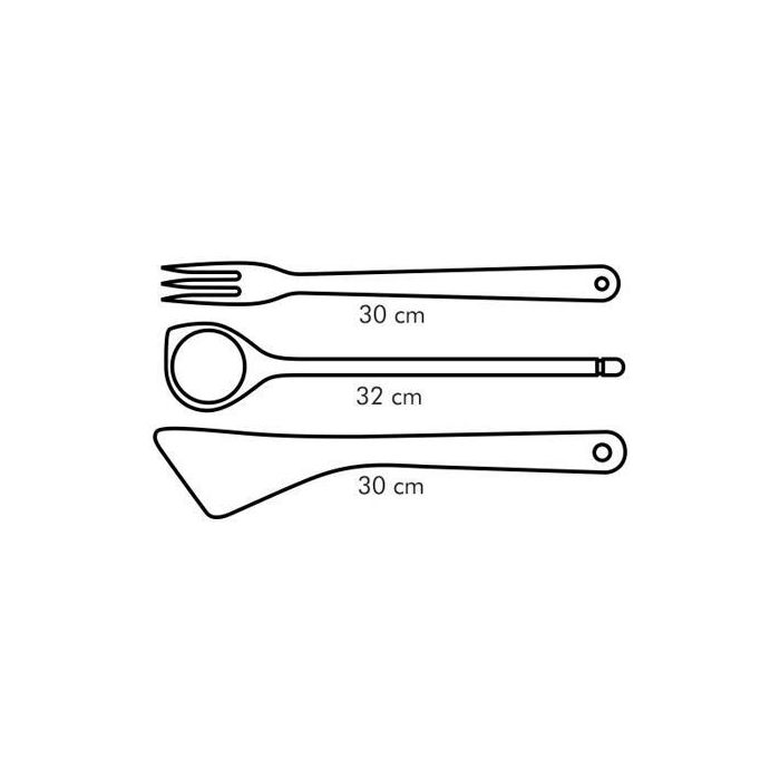Tescoma 637418 woody spoon turner fork set 3pcs