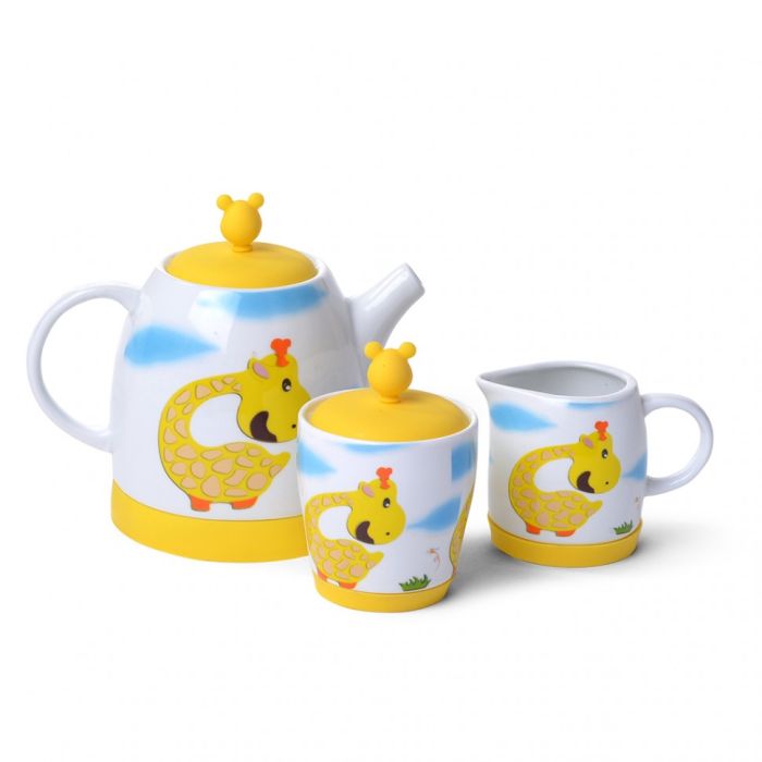 Fissman 9366 kids ceramic/silicone tea set 3pcs