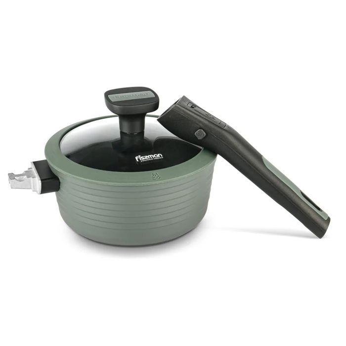 Fissman 14380 BRILLIANT saucepan with detachable handle & glass lid 16cm 1.3l