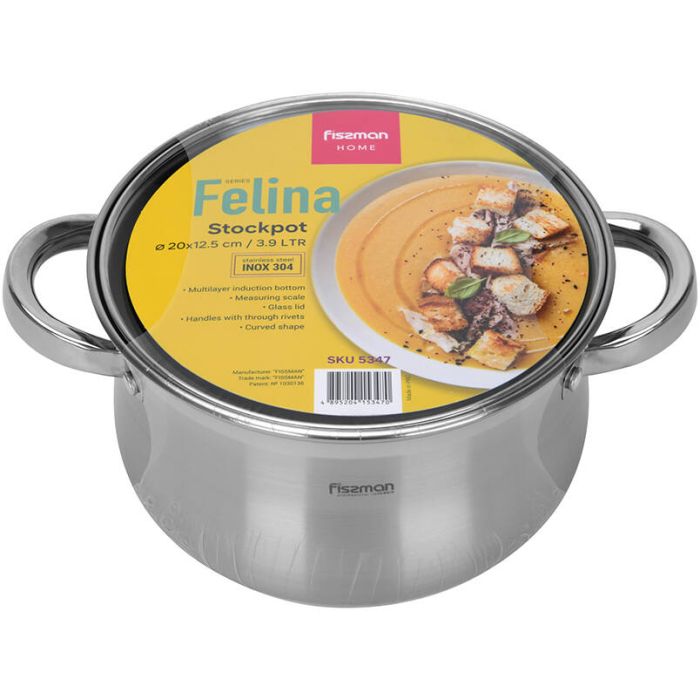 Fissman 5347 FELINA casserole with glass lid 20x12.5 sm/3.9l