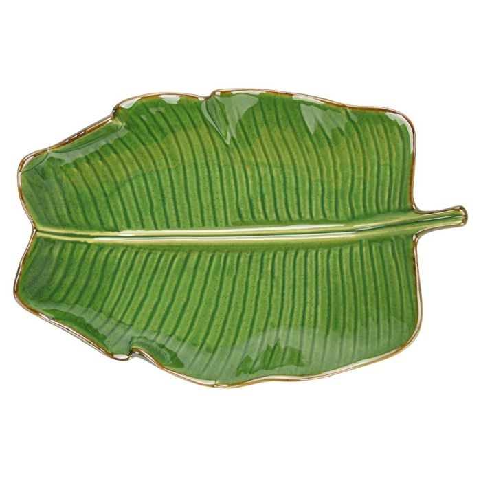 Fissman 6195 GREEN ceramic serving plate 35х24х6sm