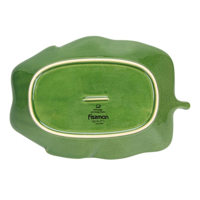 Fissman 6195 GREEN ceramic serving plate 35х24х6sm