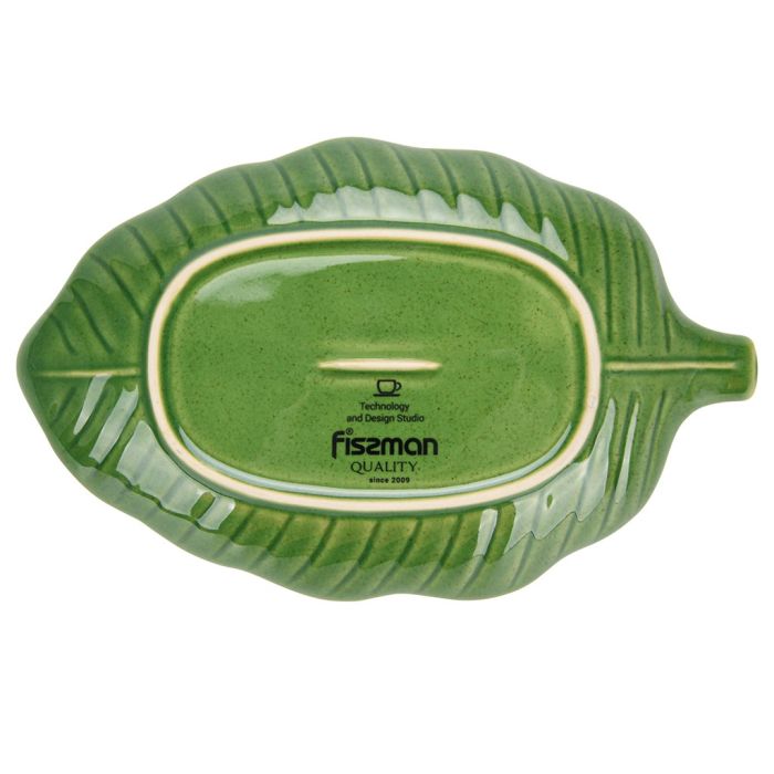 Fissman 6201 GREEN ceramic serving plate 23х15х2.7sm