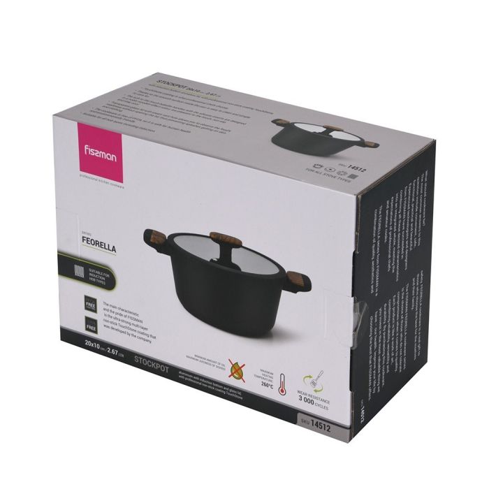 Fissman 14515 FEORELLA casserole with glass lid 26cm 5.44l