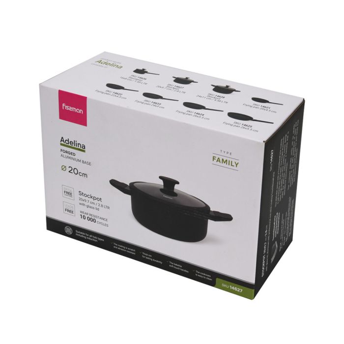 Fissman 14627 ADELINA induction casserole with glass lid 20cm 2.8l