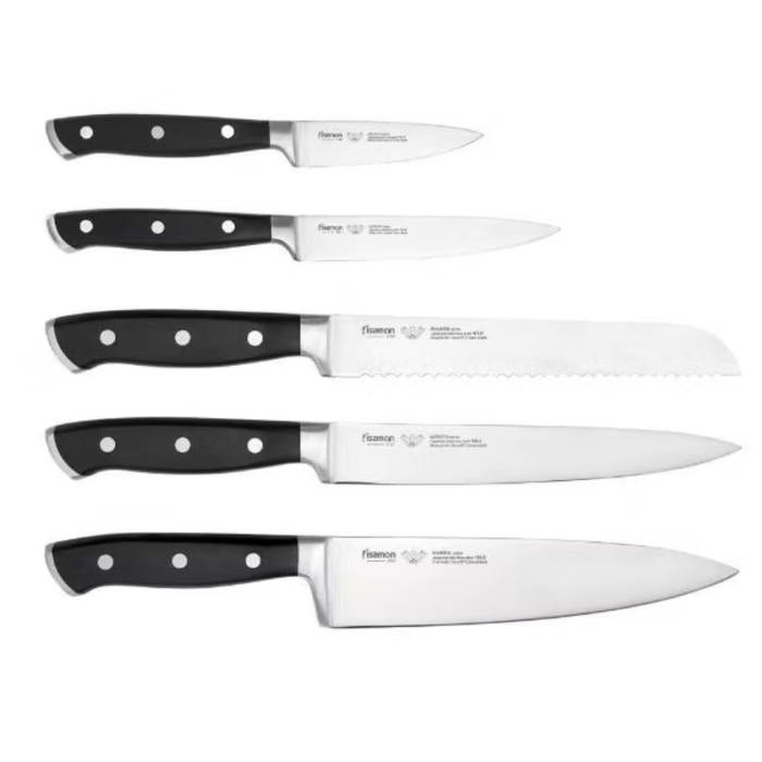 Fissman 2707 AKAMATSU knives in a wooden stand set x6