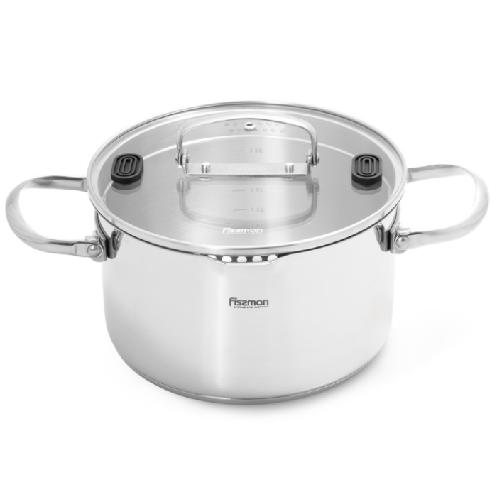 Fissman 5469 AVELIN induction casserole with glass lid 22cm 4.6l