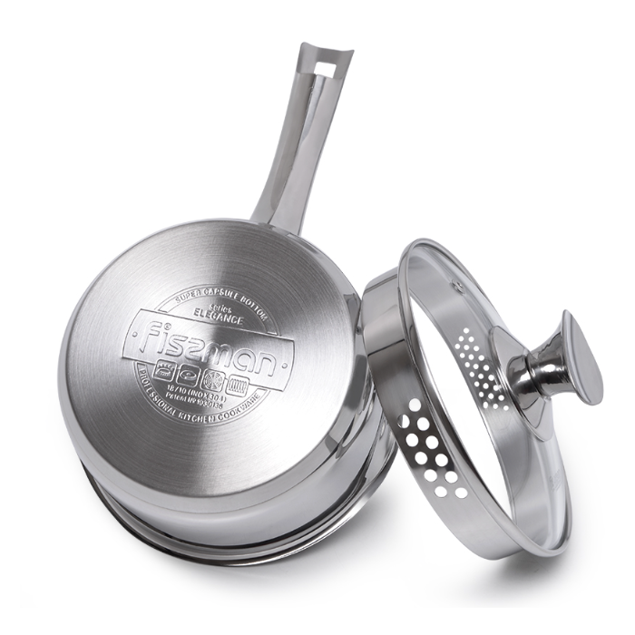 Fissman 5490 ELEGANCE induction saucepan with glass lid 16cm 1.6l
