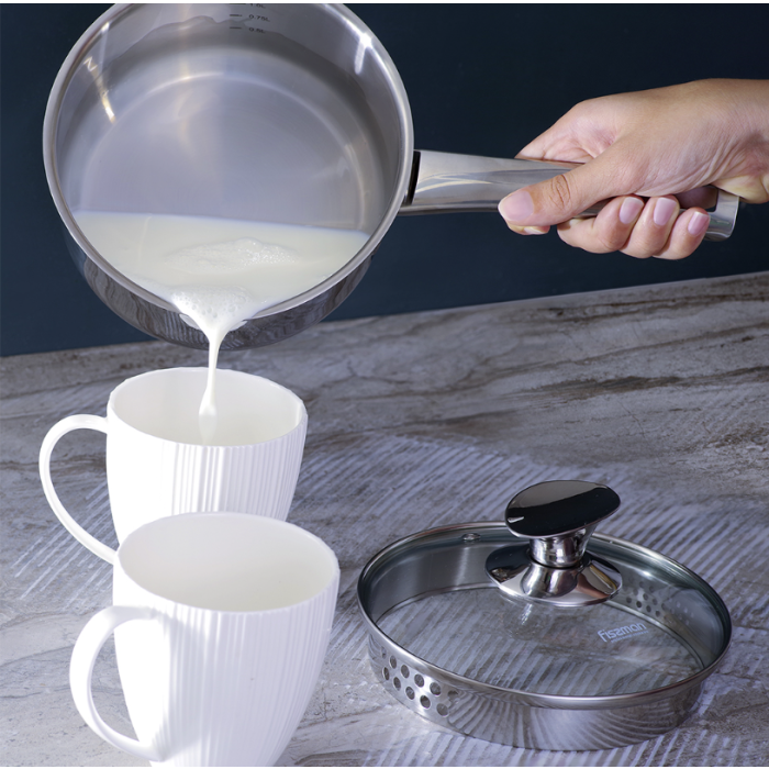 Fissman 5490 ELEGANCE induction saucepan with glass lid 16cm 1.6l