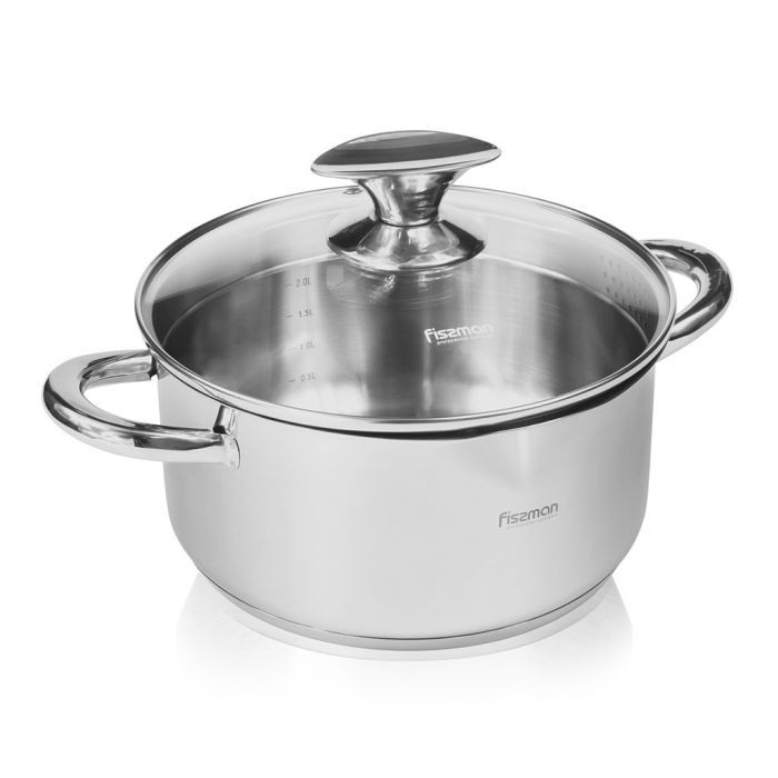 Fissman 5491 ELEGANCE induction casserole with glass lid 18cm 2.2l