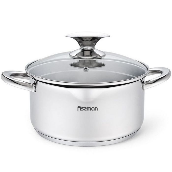 Fissman 5491 ELEGANCE induction casserole with glass lid 18cm 2.2l