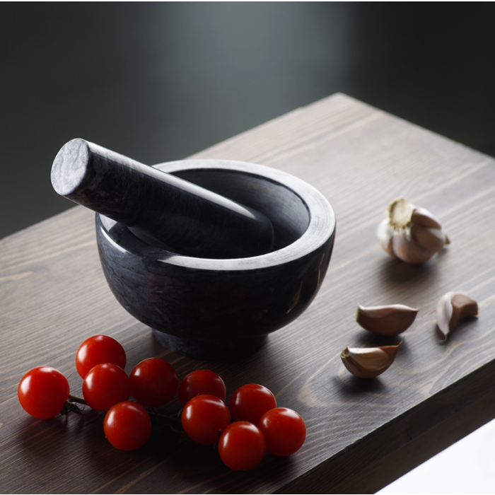 Fissman 6009 marble mortar black 11.5x6cm