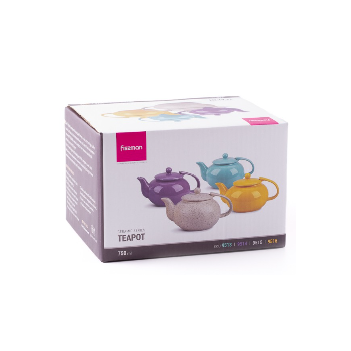 Fissman 9513 ceramic teapot with metal strainer Aquamarin 750ml