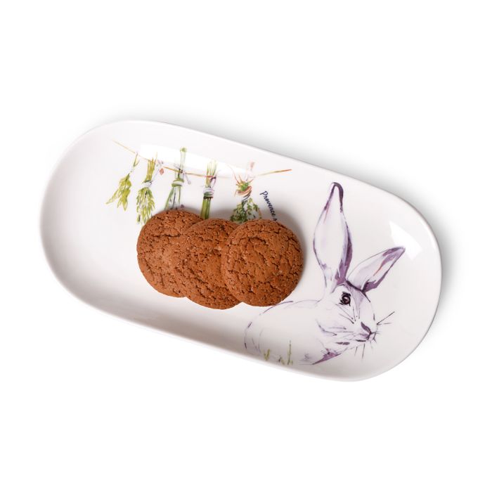 Fissman 13958 Provence rabbit porcelain plate 30х15х2.5cm