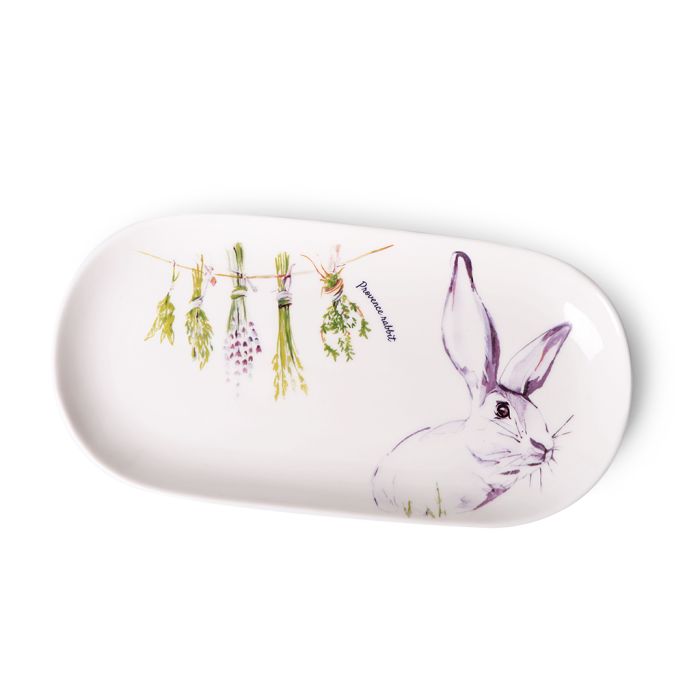 Fissman 13958 Provence rabbit porcelain plate 30х15х2.5cm