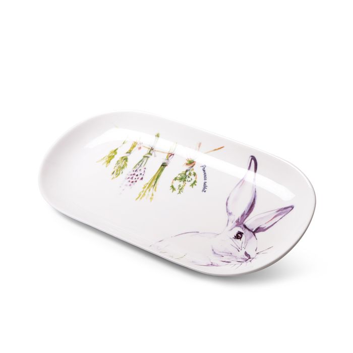 Fissman 13958 Provence rabbit porcelain plate 30х15х2.5cm