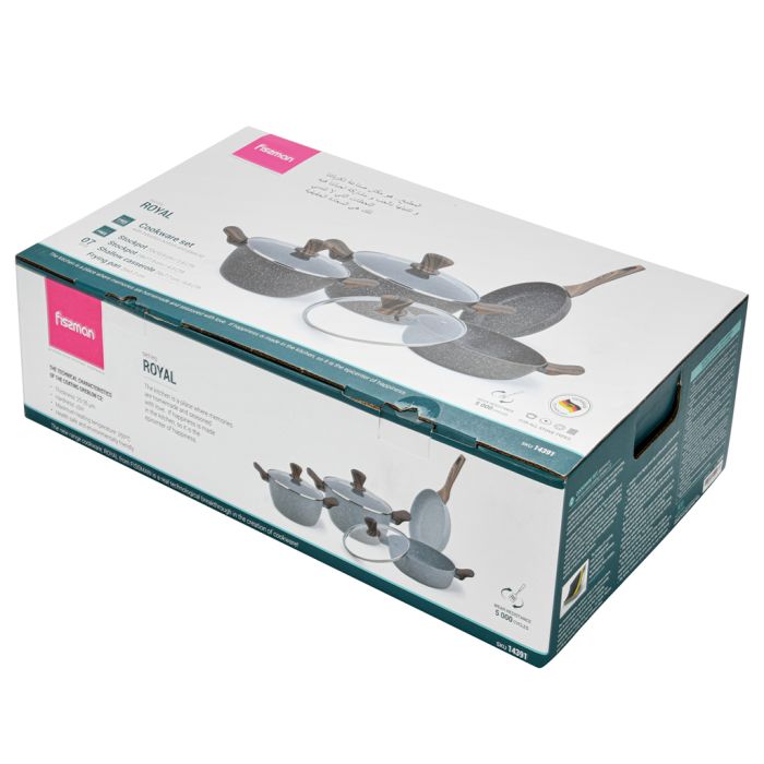 Fissman 14391 ROYAL cookware set grey 7pcs
