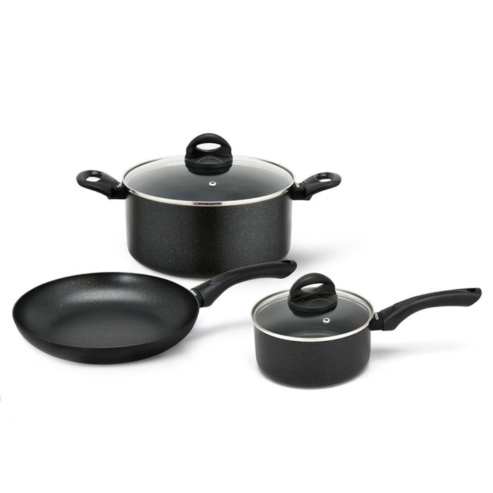 Fissman 4657 FORDE 2 casserole with glass lid & fry pan set 5pcs