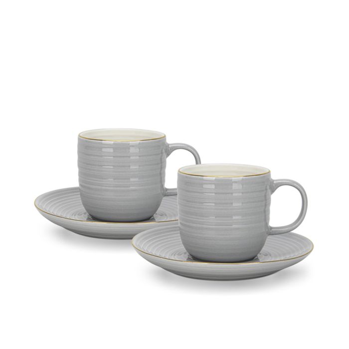 Fissman 3683 FIRMINA porcelain coffee cup set grey 2x180ml